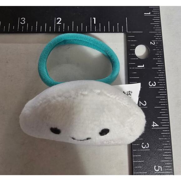 Kawaii Onigiri Plush Hair Tie Elastic Band – Cute Rice Ball Face Accessory - Picture 2 of 4